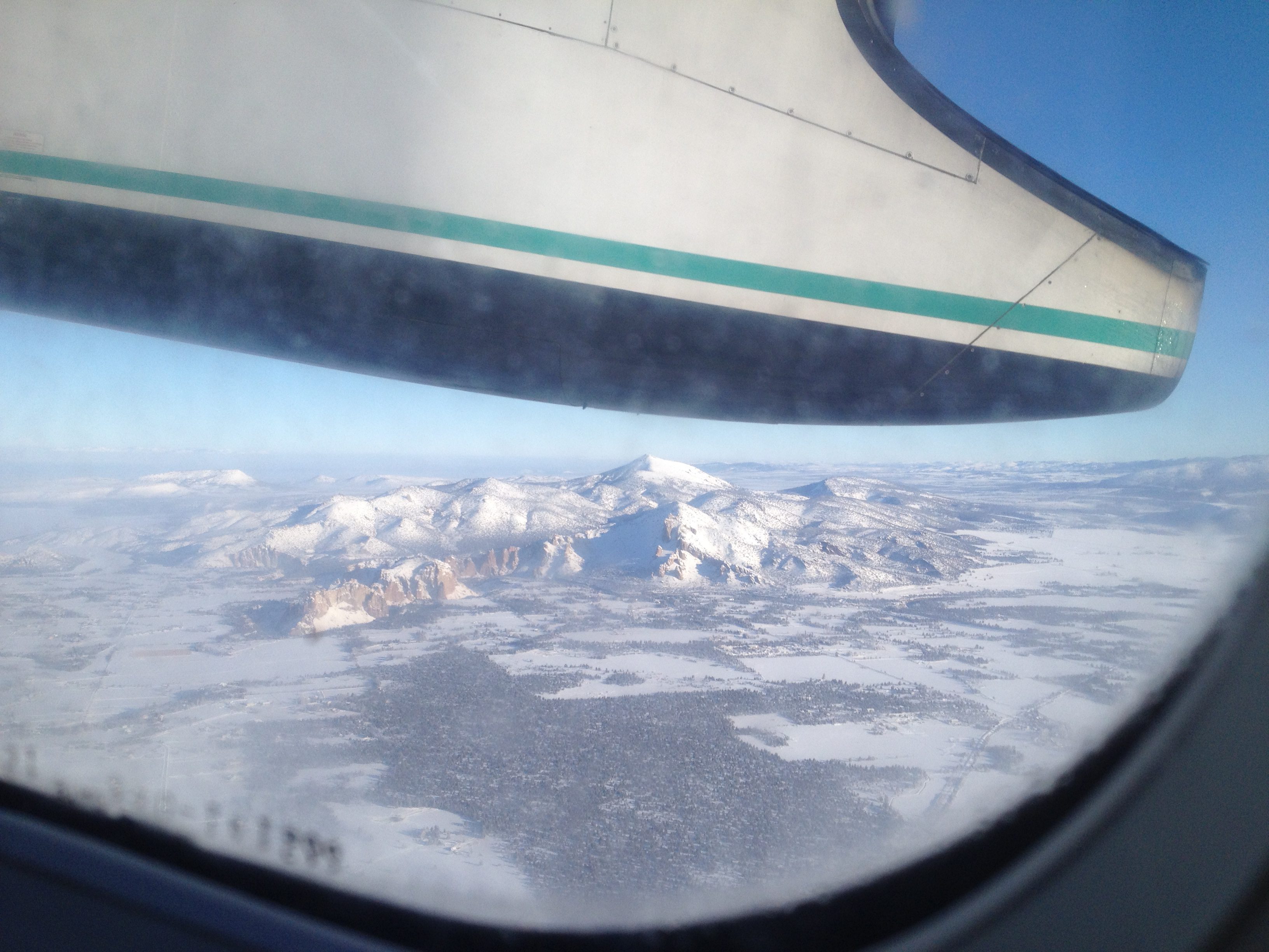 Smith Rock from above while flying back home.